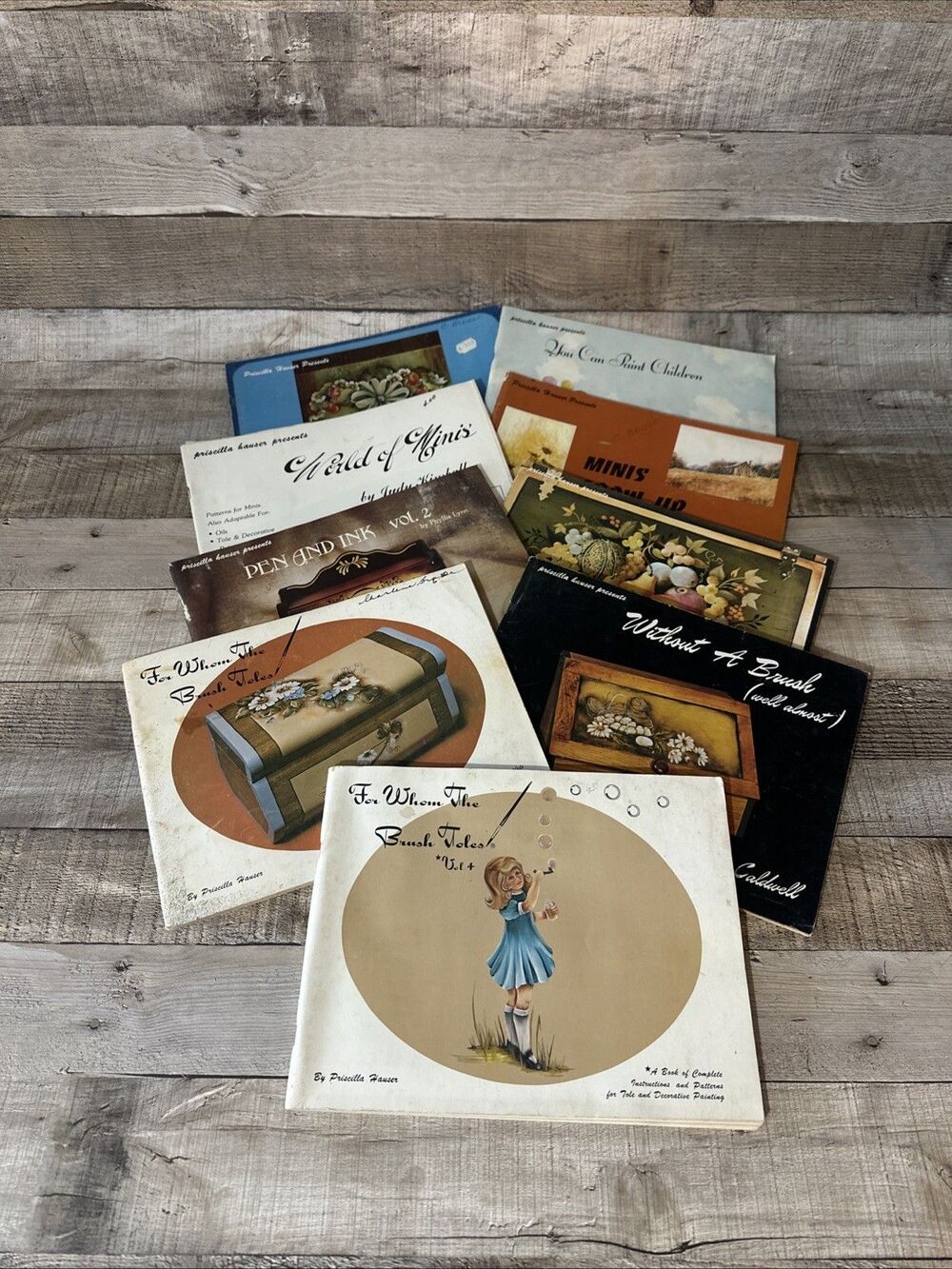 Set of 9 Priscilla Hauser Books Presents and For Whom the Brush Toles Vintage